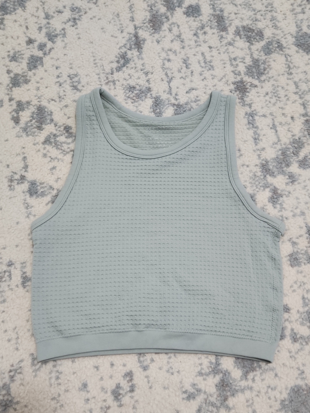 By Together Light Sage Waffle Knit Crop Tank